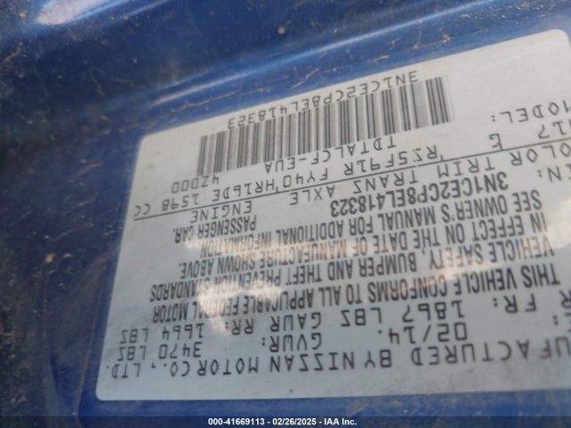 3N1CE2CP8EL418323 Nissan Versa Note S (sr)