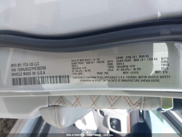 1C4RJKEG7P8700759 Jeep Grand Cherokee L Summit 4x4