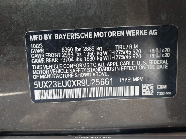 5UX23EU0XR9U25661 BMW 2024