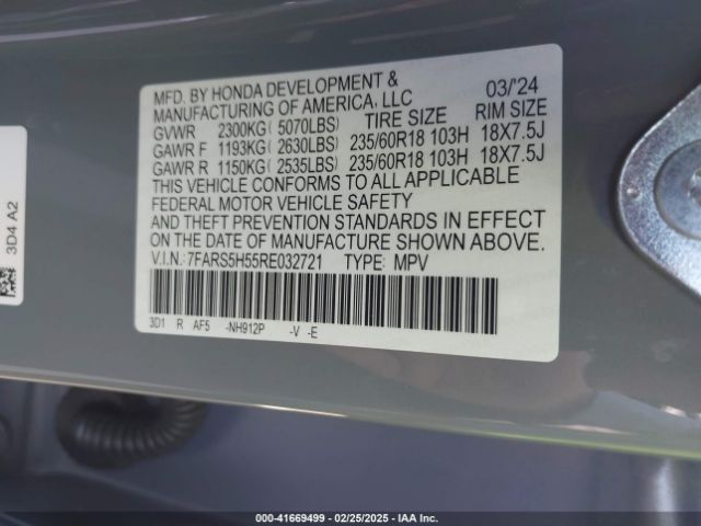 7FARS5H55RE032721 Honda Cr-v Hybrid Sport