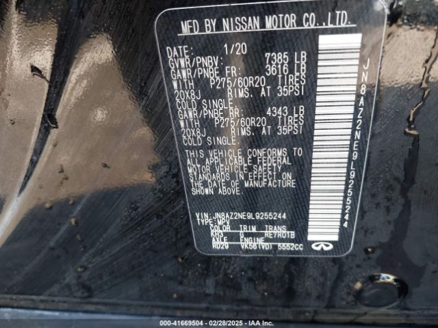 2020 INFINITI QX80 JN8AZ2NE9L9255244 Photo 8