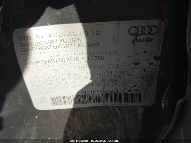 2012 AUDI Q5 WA1DKAFP9CA100015 Photo 8
