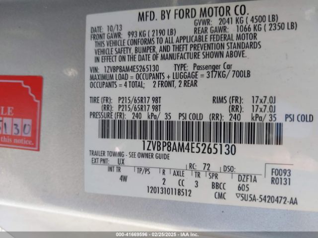 1ZVBP8AM4E5265130 Ford Mustang V6 Premium