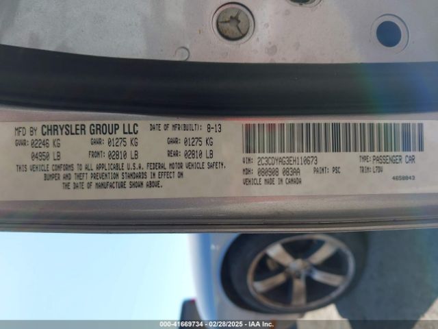 2C3CDYAG3EH110673 Dodge Challenger Sxt