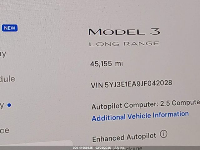 5YJ3E1EA9JF042028 Tesla Model 3 Long Range/mid Range