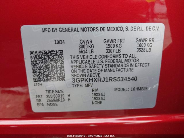 3GPKHXRJ1RS534540 Honda Prologue Touring