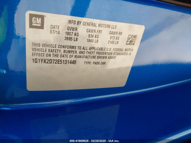 1G1YK2D72E5131448 Chevrolet Corvette Stingray Z51