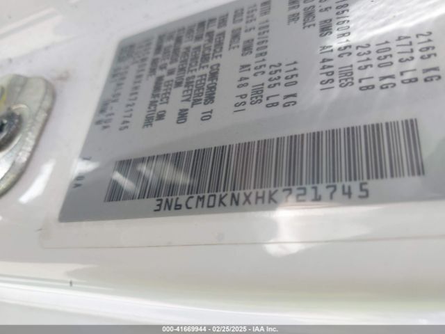3N6CM0KNXHK721745 Nissan Nv200 S