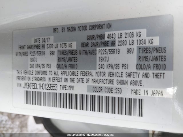 JM3KFBDL1H0129553 Mazda Cx-5 Grand Touring