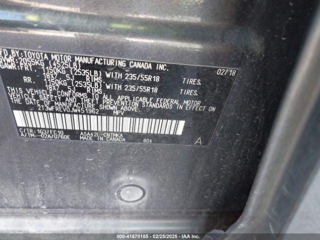 2T3WFREV0JW451962 Toyota Rav4 Adventure/xle