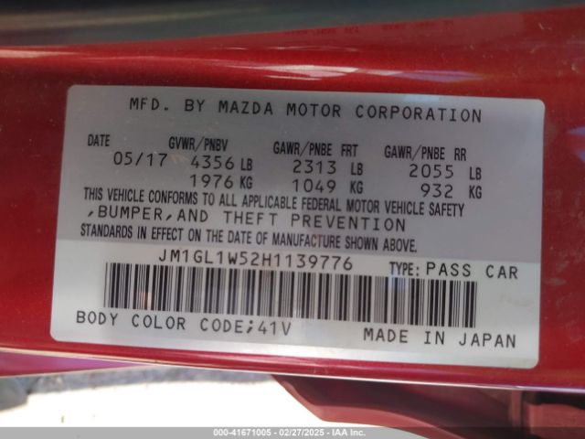 JM1GL1W52H1139776 Mazda Mazda6 Grand Touring