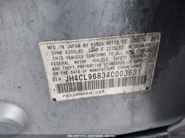 2004 ACURA TSX JH4CL96834C003631 Photo 8