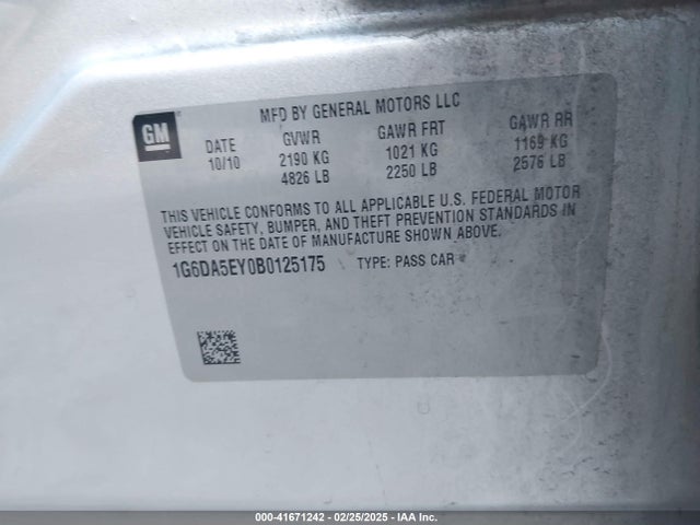 2011 CADILLAC CTS 1G6DA5EY0B0125175 Photo 8