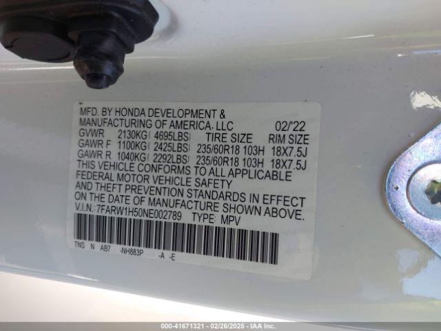 2022 HONDA CR-V 7FARW1H50NE002789 Photo 8
