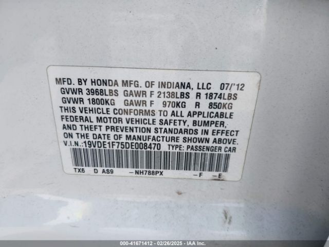2013 ACURA ILX 19VDE1F75DE008470 Photo 8