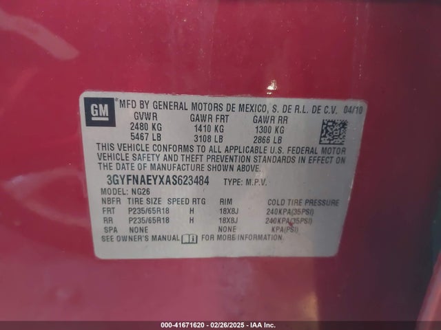 2010 CADILLAC SRX 3GYFNAEYXAS623484 Photo 8