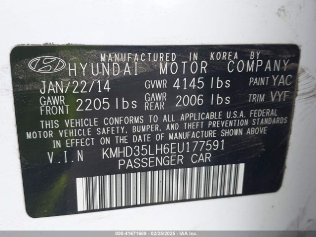 KMHD35LH6EU177591 Hyundai ELANTRA GT
