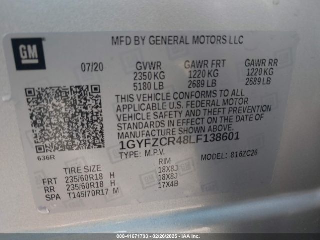 1GYFZCR48LF138601 Cadillac Xt4 Fwd Premium Luxury