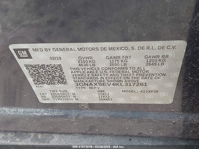 Chevrolet EQUINOX LS 2019 3GNAXSEV4KL317261 Image 9
