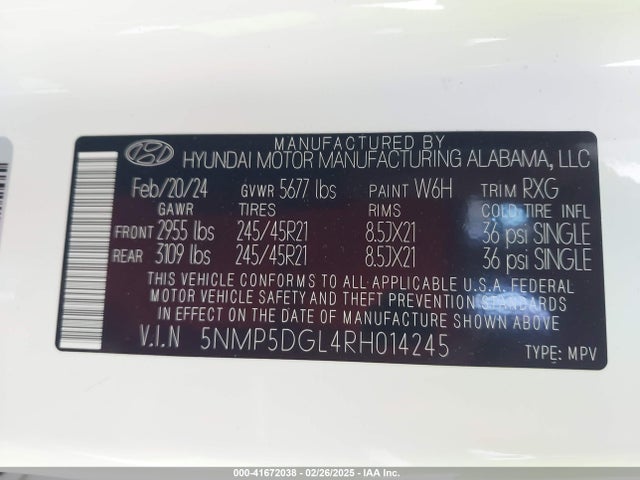 Hyundai Santa Fe Calligraphy 2024 5NMP5DGL4RH014245 Image 9