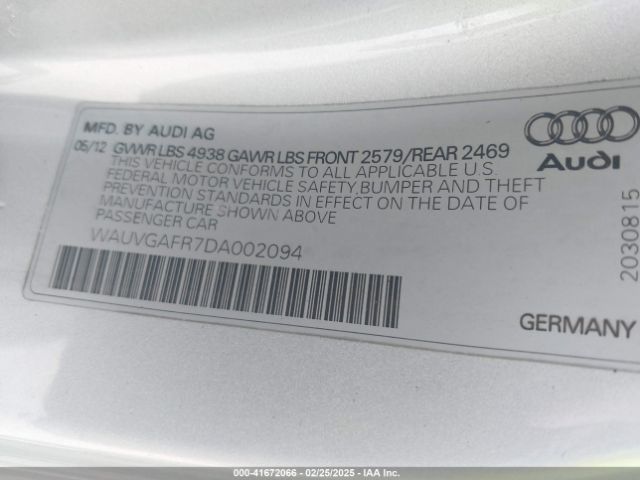 2013 AUDI S5 WAUVGAFR7DA002094 Photo 8