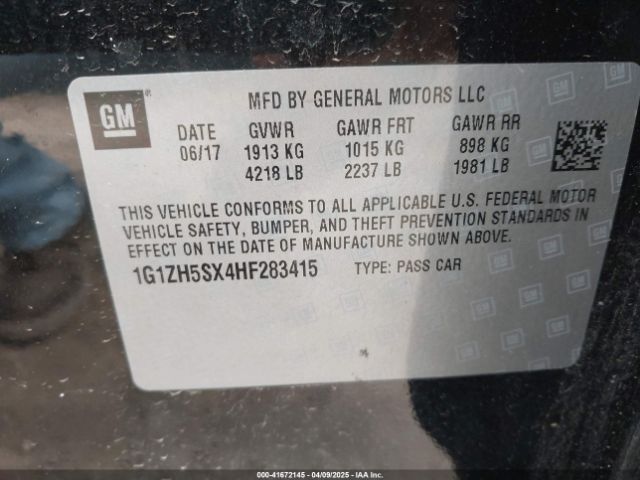 1G1ZH5SX4HF283415 Chevrolet Malibu Premier