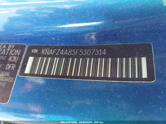 KNAFZ4A85F5307314 KIA FORTE EX