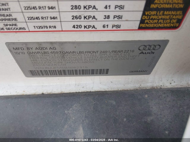 2011 AUDI A3 WAUBJBFM6BA062315 Photo 8