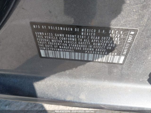 3VWC57BU0MM094453 Volkswagen Jetta 1.4t R-line/1.4t S/1.4t Se