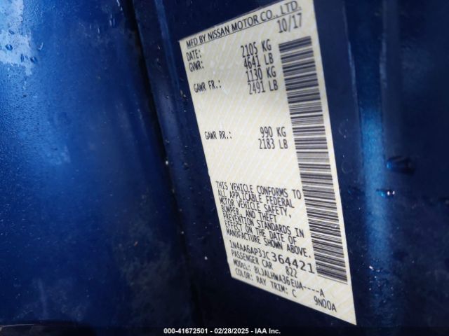 1N4AA6AP3JC364421 Nissan Maxima 3.5 Platinum