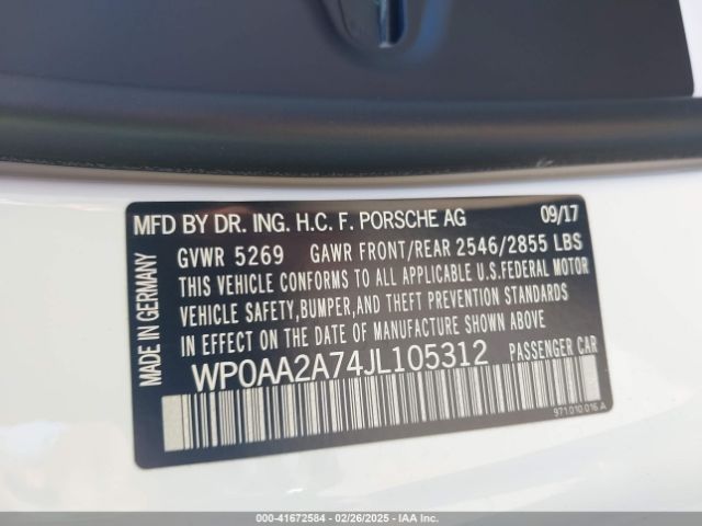 2018 PORSCHE PANAMERA WP0AA2A74JL105312 Photo 8