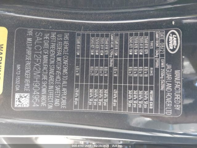 2021 LAND ROVER DISCOVERY SPORT SALCT2FX2MH904954 Photo 8