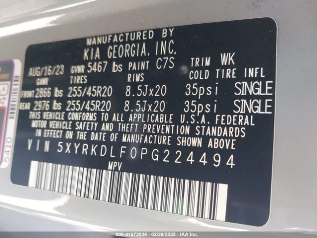 5XYRKDLF0PG224494 KIA Sorento X-line Sx Prestige