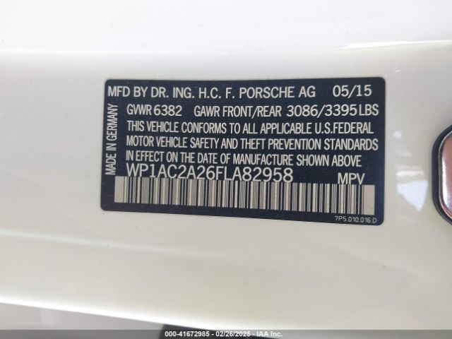WP1AC2A26FLA82958 Porsche Cayenne Turbo
