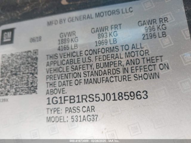 2018 CHEVROLET CAMARO 1G1FB1RS5J0185963 Photo 8