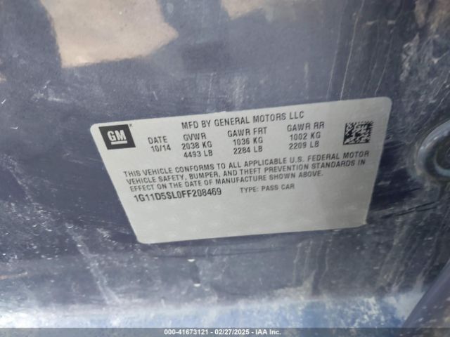 1G11D5SL0FF208469 Chevrolet MALIBU 2LT