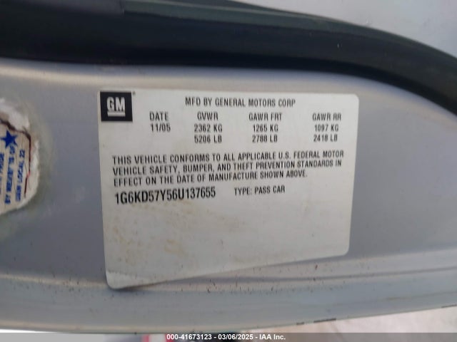 2006 CADILLAC DTS 1G6KD57Y56U137655 Photo 8