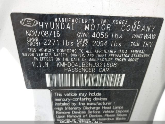 KMHD04LB2HU321608 Hyundai Elantra Sport