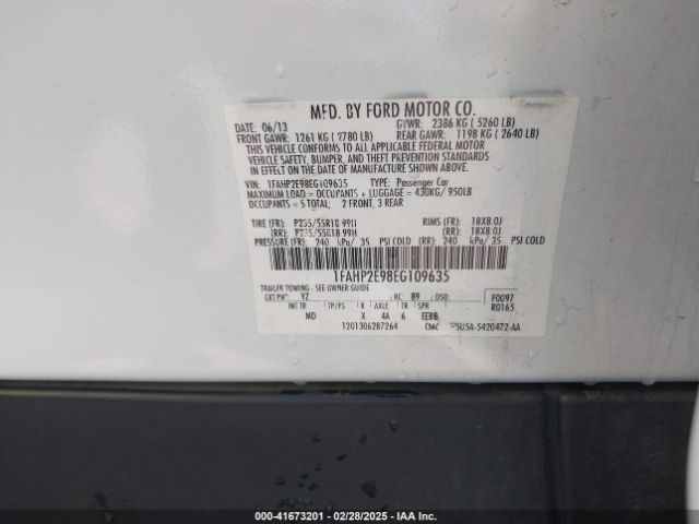 1FAHP2E98EG109635 Ford TAURUS SEL
