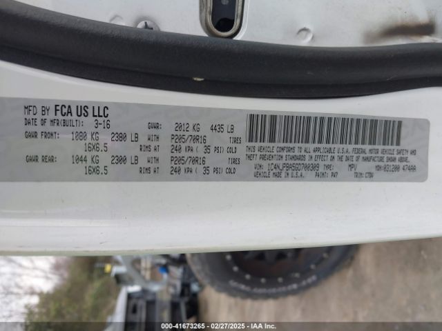 1C4NJPBA5GD700309 Jeep Patriot Sport