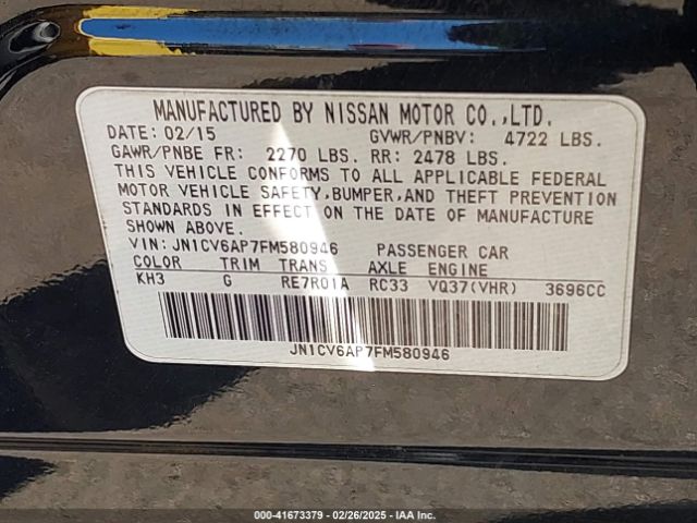JN1CV6AP7FM580946 Infiniti Q40