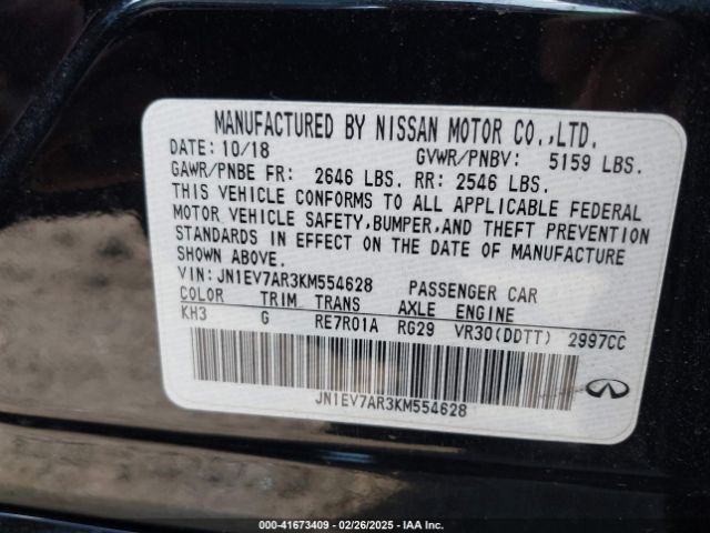 JN1EV7AR3KM554628 Infiniti Q50 3.0t Luxe