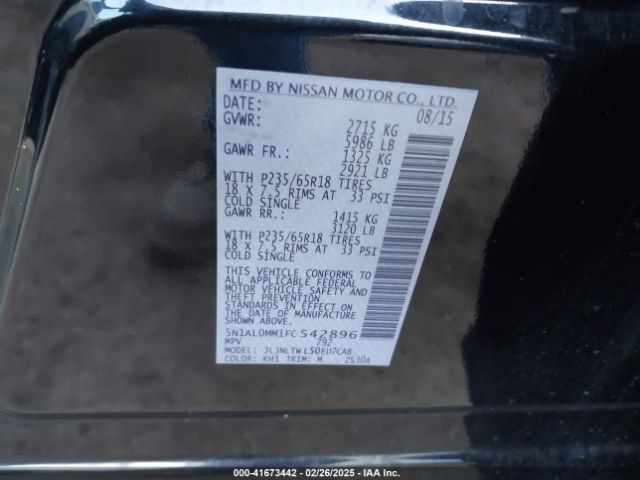 5N1AL0MM1FC542896 Infiniti QX60