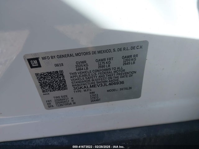 3GKALMEV3JL406936 GMC Terrain Sle