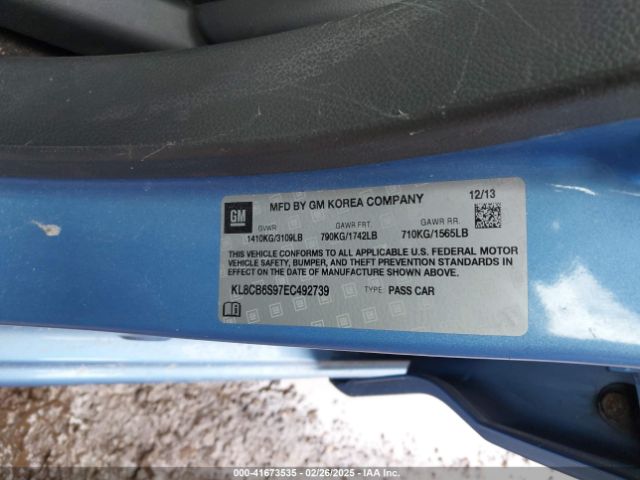 KL8CB6S97EC492739 Chevrolet Spark Ls Auto