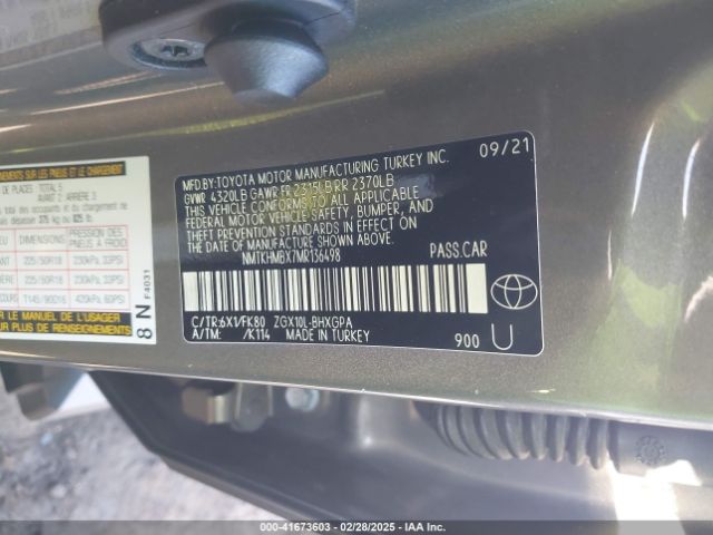 NMTKHMBX7MR136498 Toyota C-HR XLE