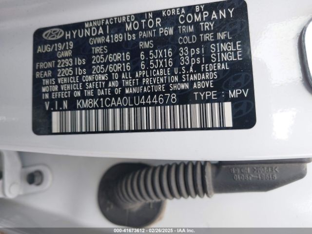 2020 HYUNDAI KONA KM8K1CAA0LU444678 Photo 8
