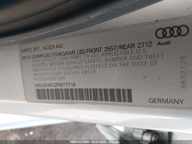 WAUGFAFC2FN017718 Audi A6 2.0t Premium