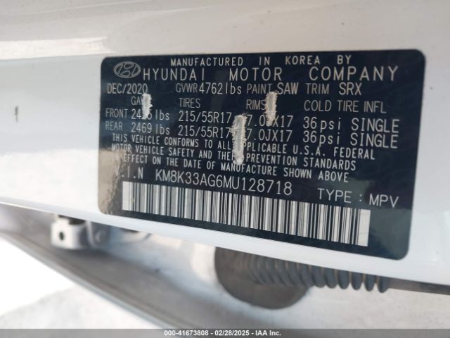 2021 HYUNDAI KONA ELECTRIC KM8K33AG6MU128718 Photo 8