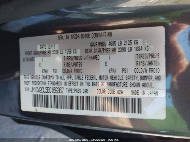 JM1CW2CL3E0169367 Mazda Mazda5 Touring